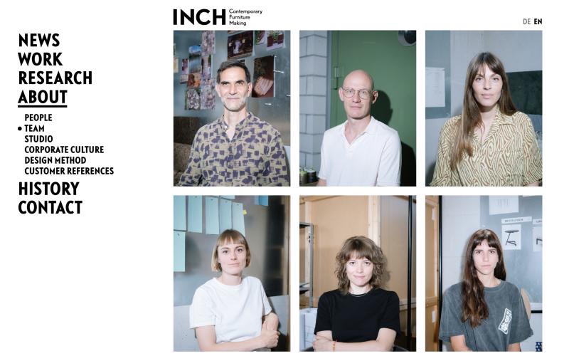 INCH Furniture — team page