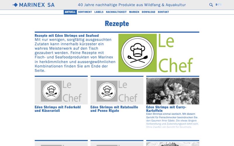 Marinex — recipes page